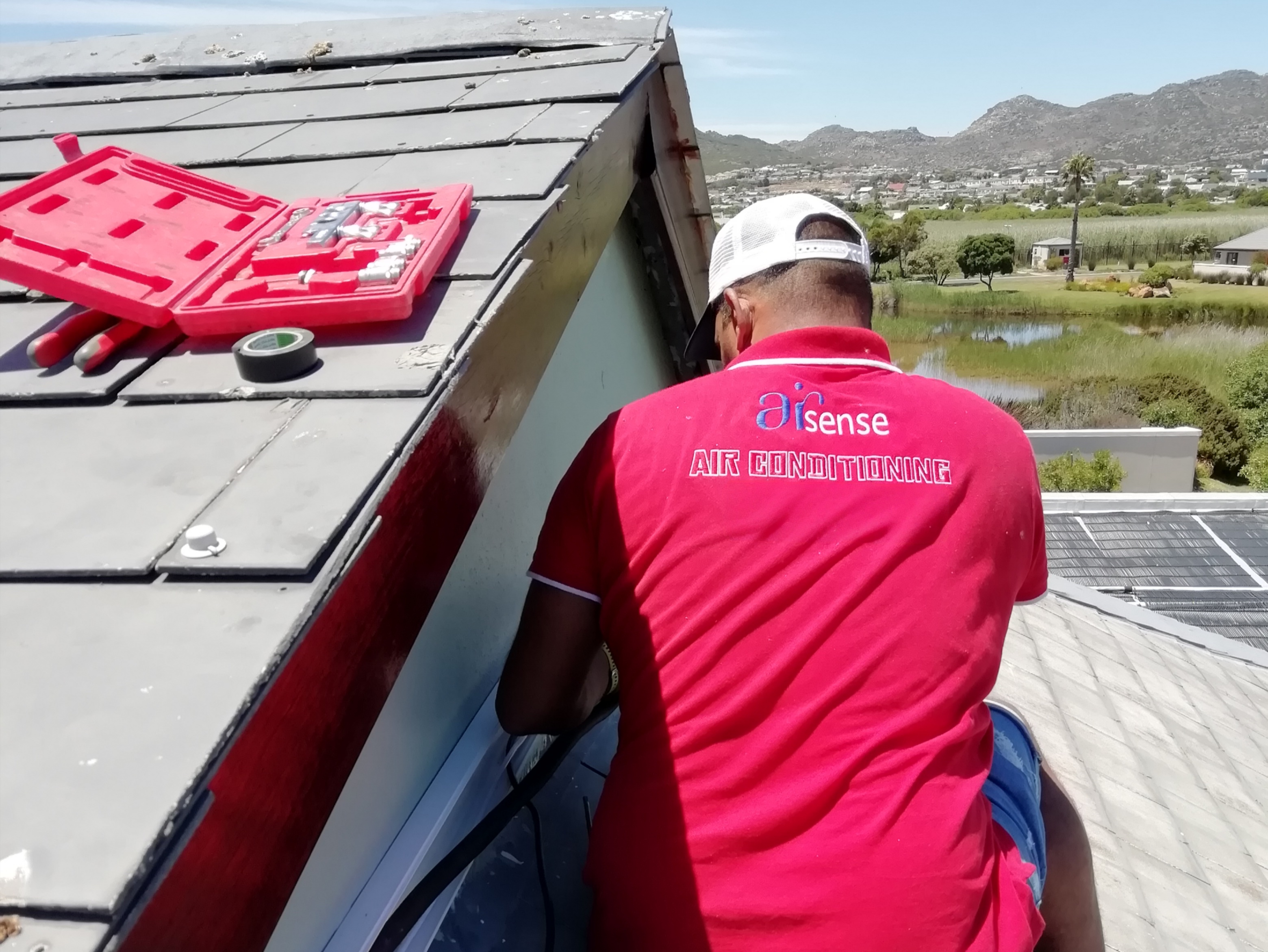 Residential solar-ready air conditioning setup in the Western Cape