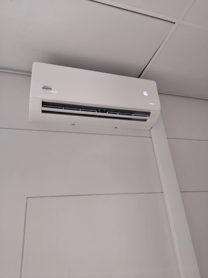 Neat indoor air conditioner installation side view